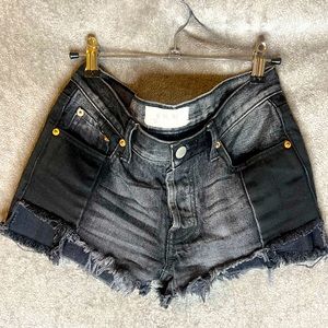 Free People - We The Free | Black Denim Cutoff Short